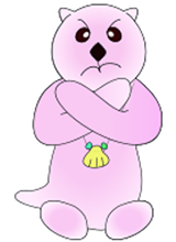 手でバツをつくるラッコ イラスト