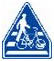 「横断歩道・自転車横断帯」の標識