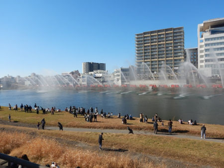 狩野川一斉放水