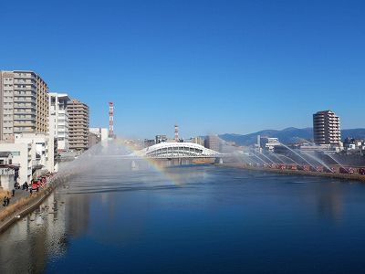 狩野川一斉放水