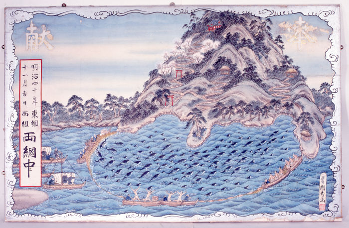 明治40年奉納建切網漁絵馬の画像