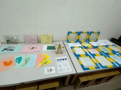 シルクスクリーンワークショップで使用する材料