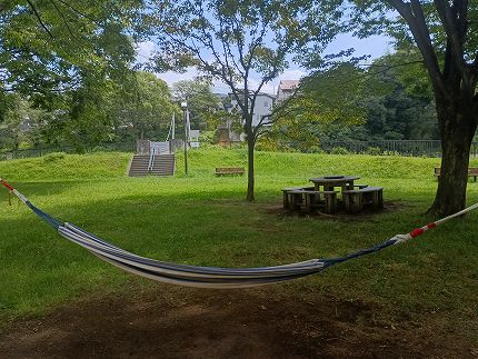 ハンモックとベンチ
