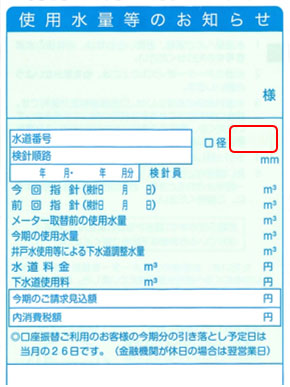 「使用水量等のお知らせ」イメージ