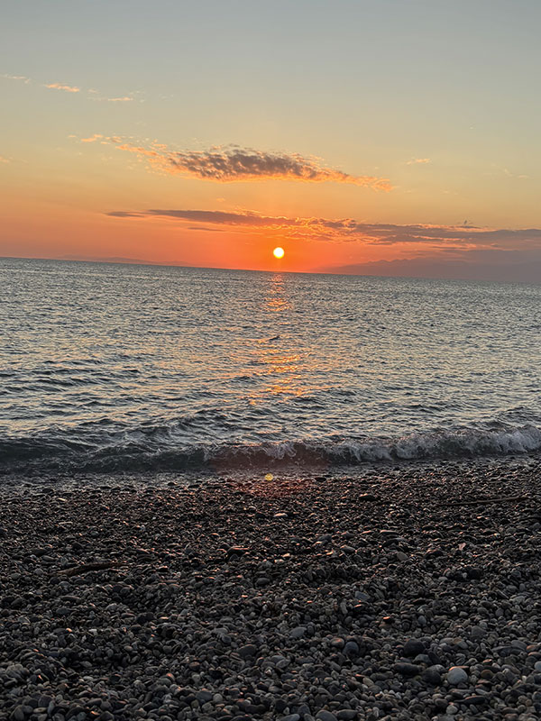 千本浜の夕日