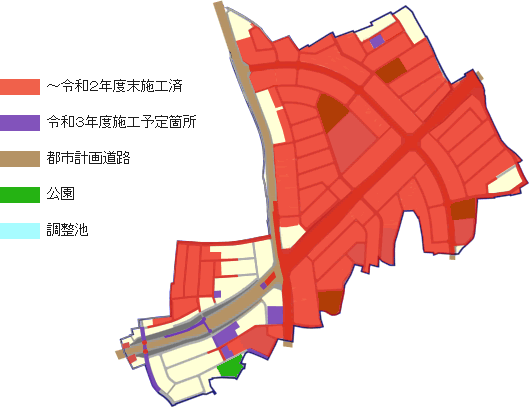 令和2年度末現在の進捗状況地図
