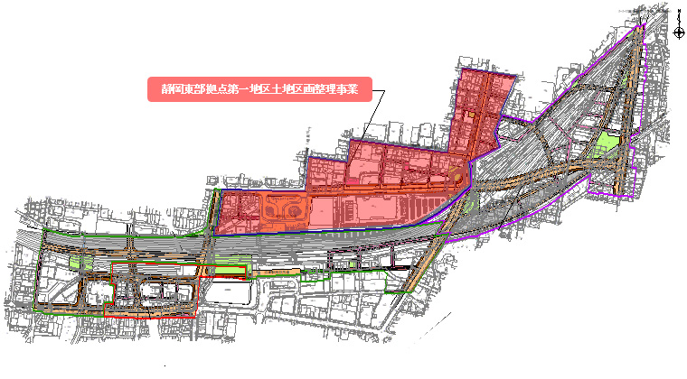 静岡東部拠点第一地区土地区画整理事業　区画平面図