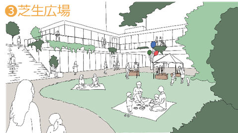 芝生広場イメージイラスト