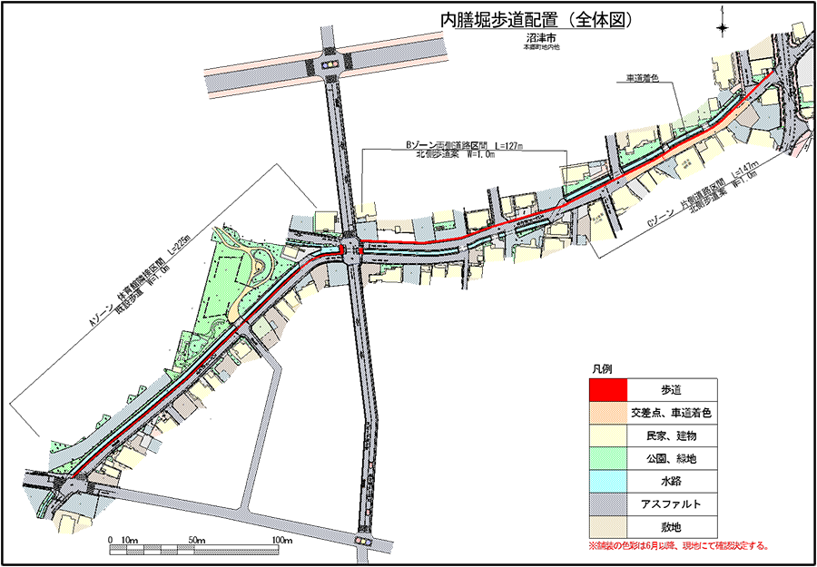 内膳堀歩道配置(全体図)